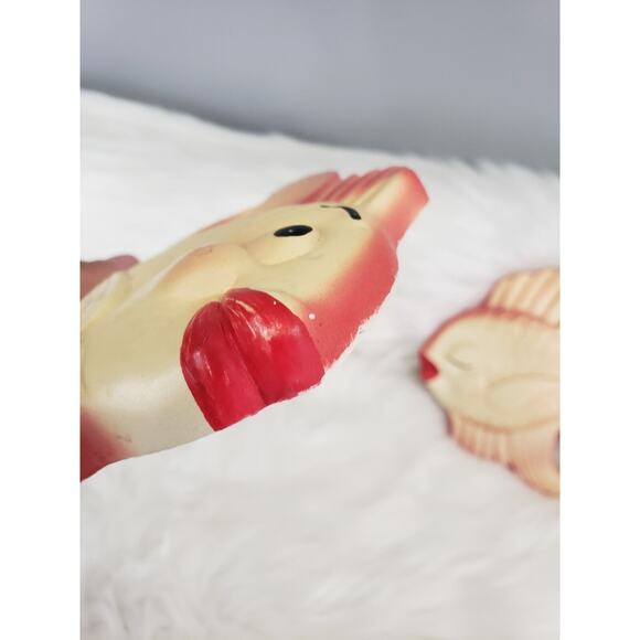 Vintage 1964 Miller Studio Chalkware Plaques 2-Pc. Pair Kissing Fish MCM Kitsch‎ - Picture 6 of 11